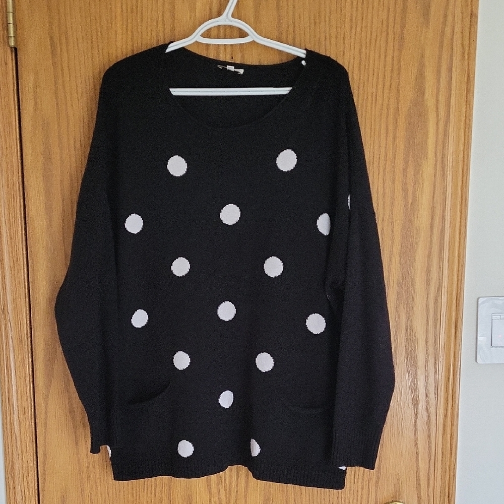 Black and White Polka Dot Sweater